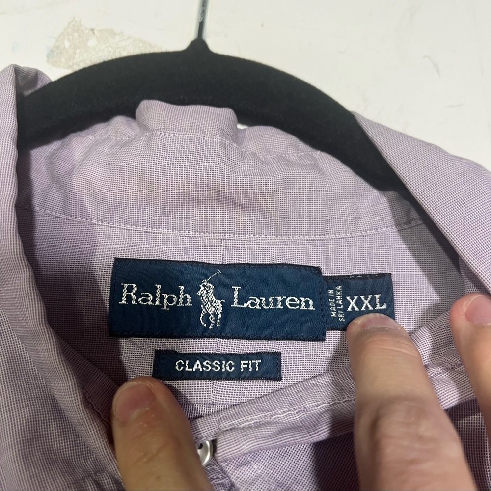Polo Ralph Lauren Men's Button Down Shirt Purple with Green Pony Size XXL - Picture 4 of 9